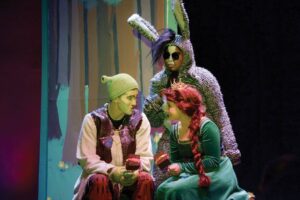 Theater students performing shrek